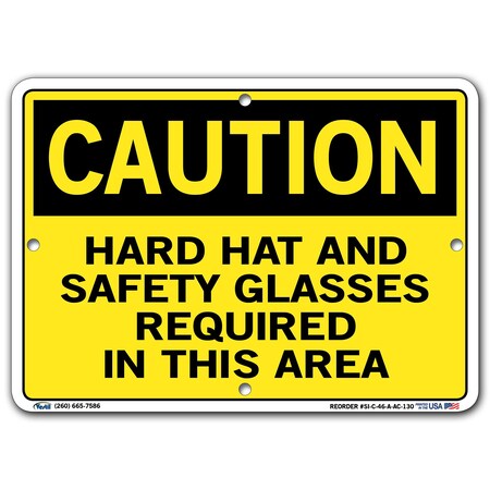 Vestil Sign, Caution, 10.5x7.5", Alum Comp, .130, SI-C-46-A-AC-130 SI-C-46-A-AC-130
